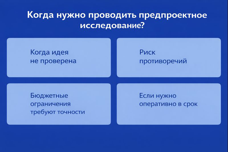 Когда предпроектное исследование особенно нужно